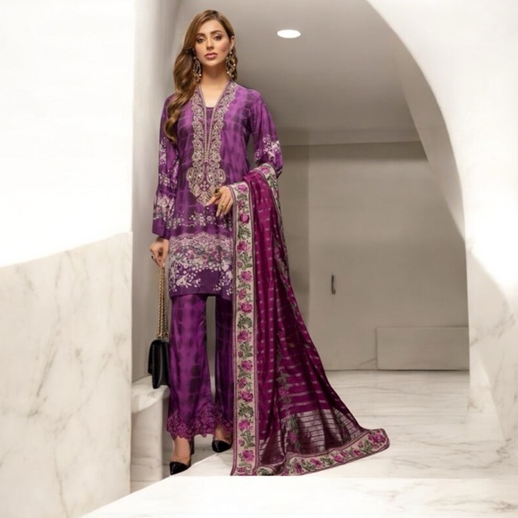 Charizma Tops - Pakistani Designer Silk Dress 3Pc